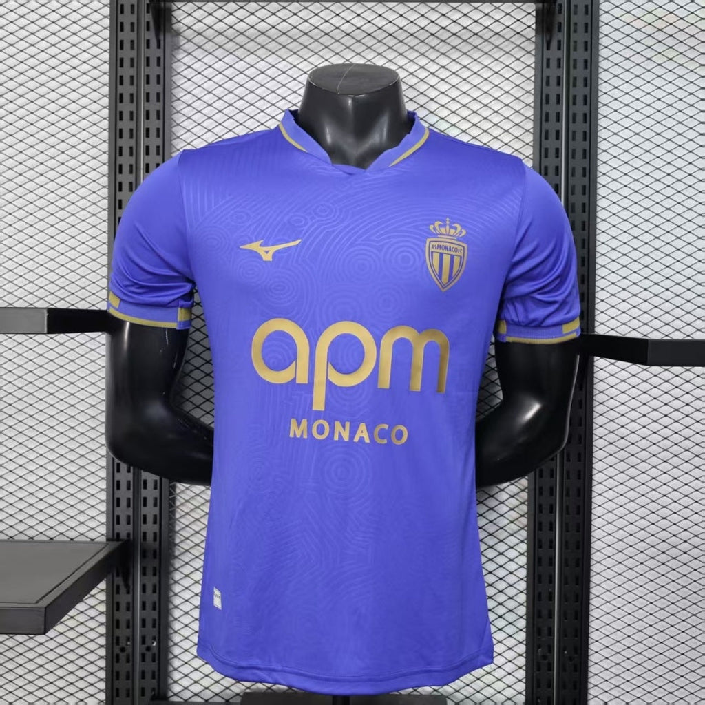 Maillot extérieur Monaco 25/26 Le 12 -ème Maillot, maillot de football pour joueur, vue de face avec logo et détails.