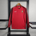 Maillot Portugal 2016 à manches longues, style rétro, de la marque Le 12 -ème Maillot, vue de face avec détails du design.