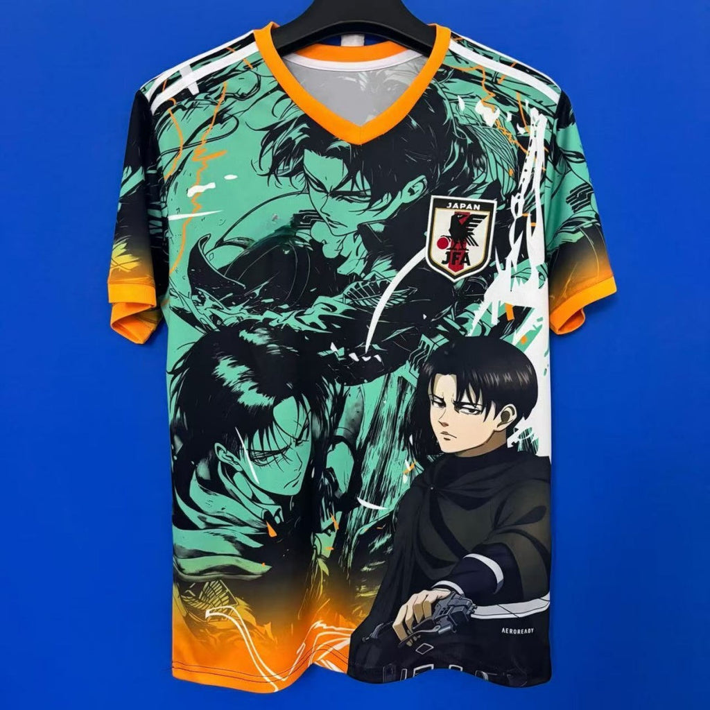 Maillot de sport vert japonais anime 25/26 de la marque Le 12 -ème Maillot, vue de face avec détails colorés.