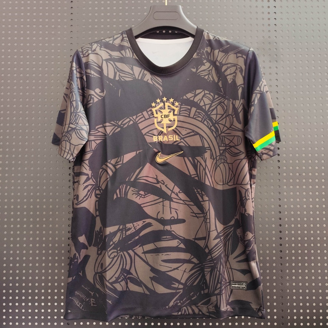 Maillot 24/25 Brésil Le 12 -ème Maillot, maillot de football gris spécial, vue de face avec logo et détails du design