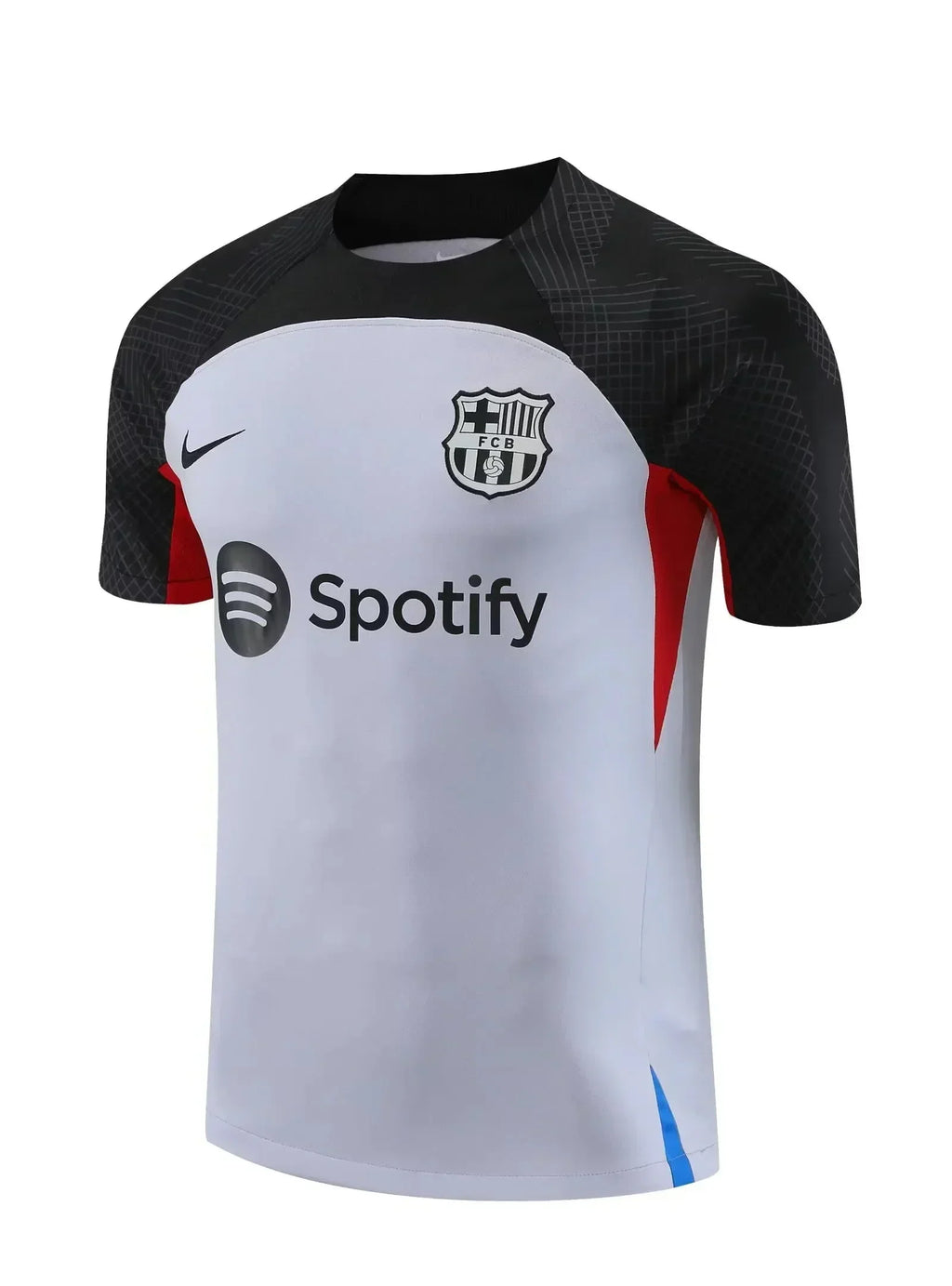 Maillot d'entraînement FC Barcelone 2023-2024 Le 12ème Maillot, jersey de football bleu avec logo du club et détails modernes.