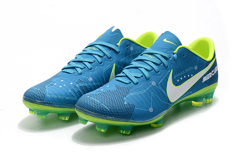 Crampons Mercurial Vapor Élite XI de course à pied avec semelles en caoutchouc et motifs de traction, vues de face