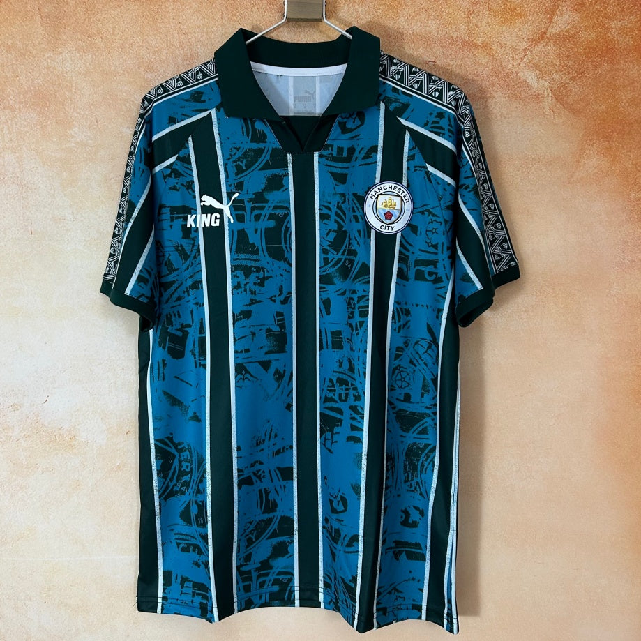Maillot Manchester City Le 12-ème en bleu pour enfants 25/26, maillot de football officiel avec logo de l'équipe.