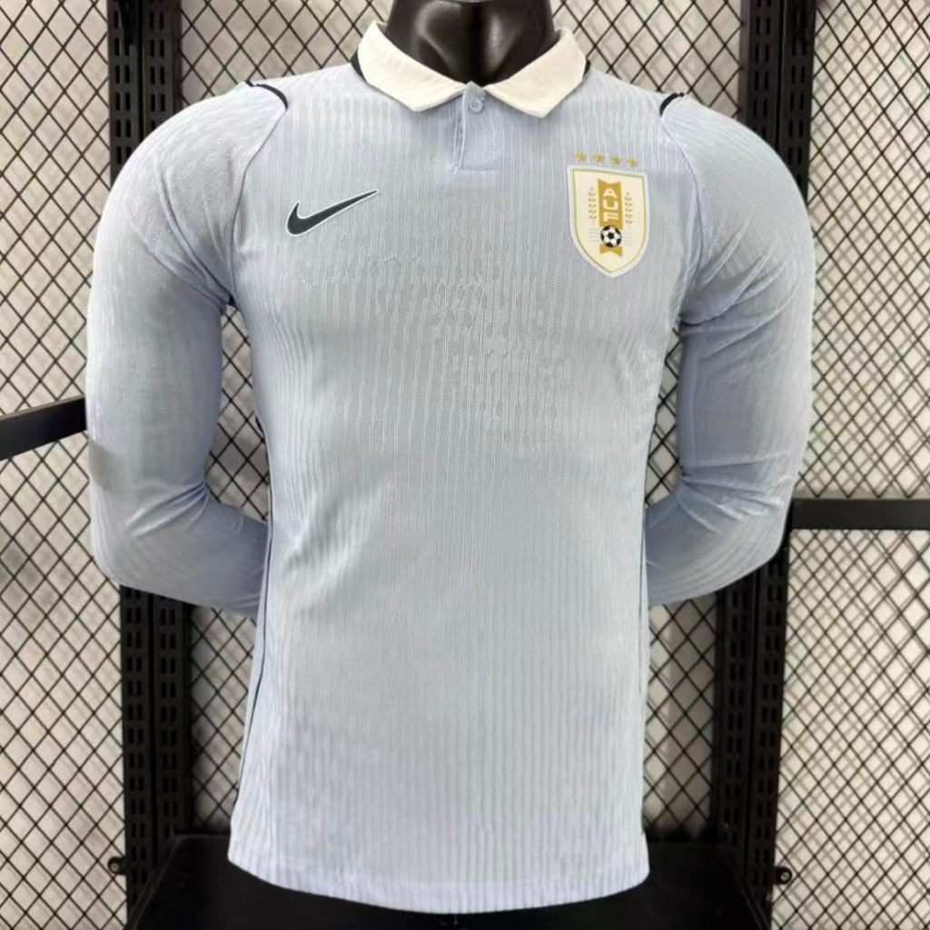 Maillot domicile Uruguay 25/26 à manches longues, maillot de football Le 12 -ème Maillot, design officiel, détails du maillot.