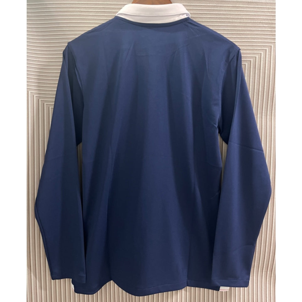 Maillot France rétro à manches longues Le 12 -ème, design vintage, vêtement de football pour homme, couleur bleu et blanc