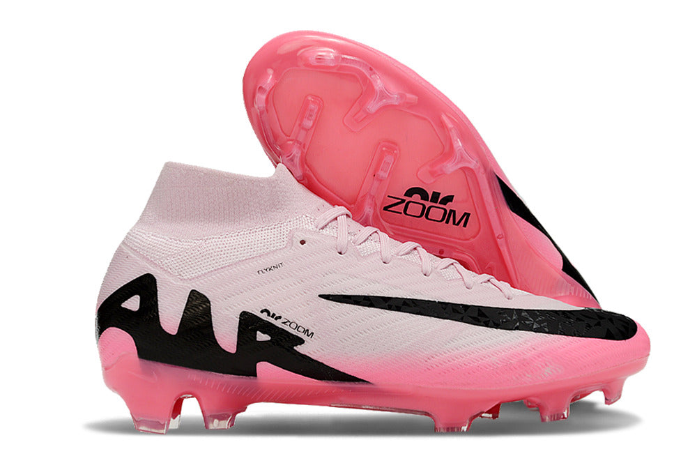 Crampons Mercurial Superfly IX Elite pour football, en cuir avec semelle à crampons pour performance optimale sur le terrain.