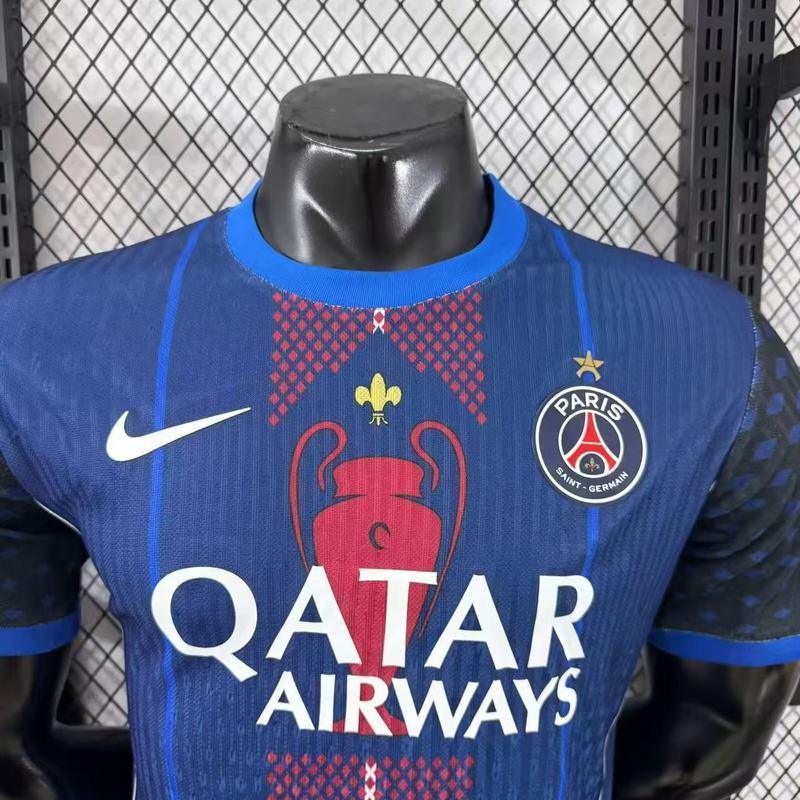 Maillot concept PSG 2025-26 de Le 12 -ème Maillot, maillot de football avec logo et design moderne, vue de face.
