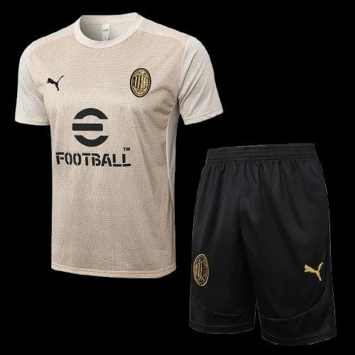Ensemble de maillot AC Milan Le 12 -ème Maillot avec logo et couleurs officielles sur fond blanc.