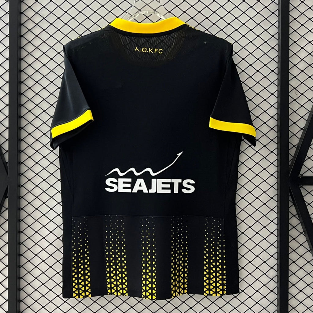 Maillot extérieur AEK Athens pour enfants 25/26 ans, marque Le 12 -ème Maillot, vue de face avec logo et design sportif