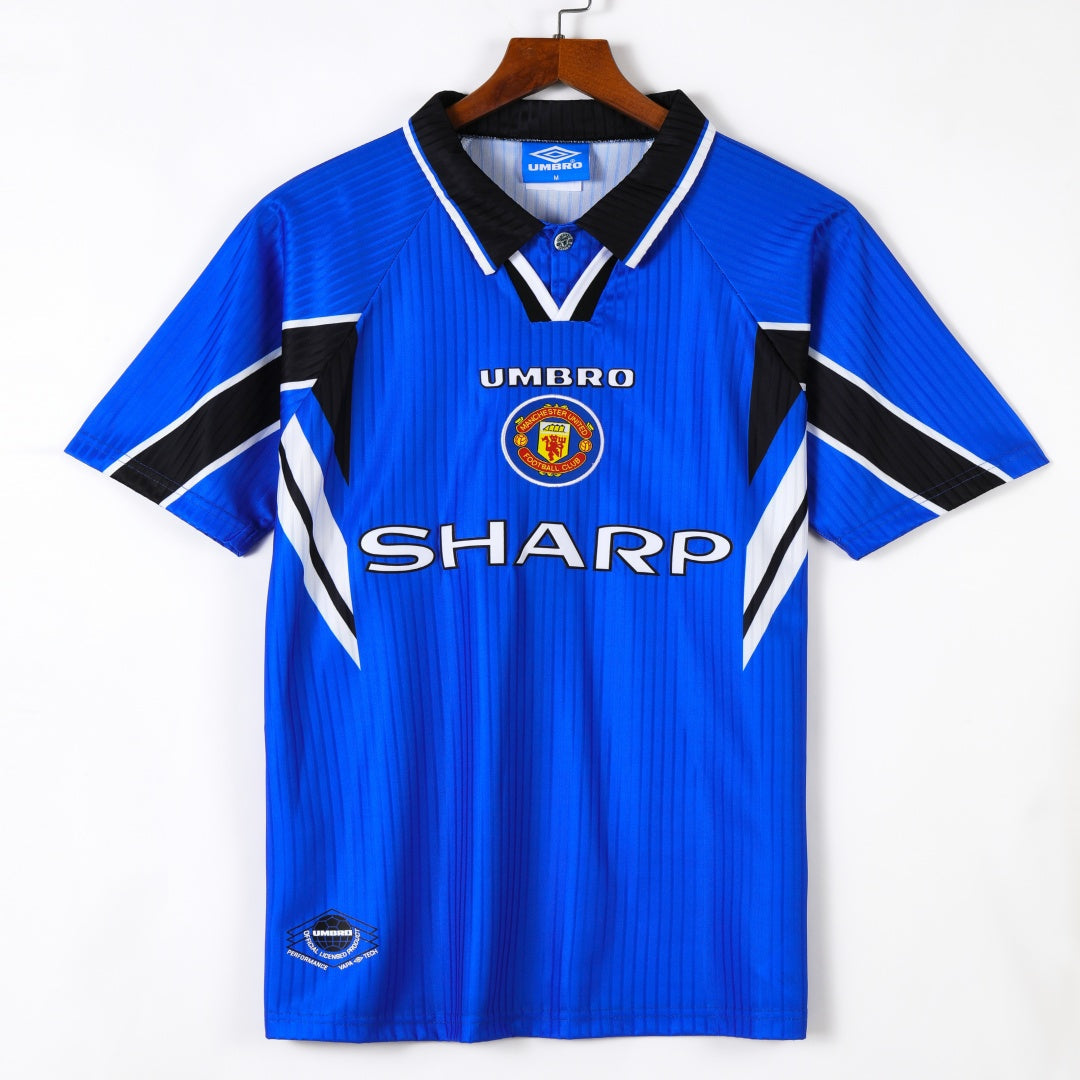 Maillot Manchester United Third Retro 1996-1998 Le 12 -ème Maillot, maillot de football vintage avec logo et design rétro.