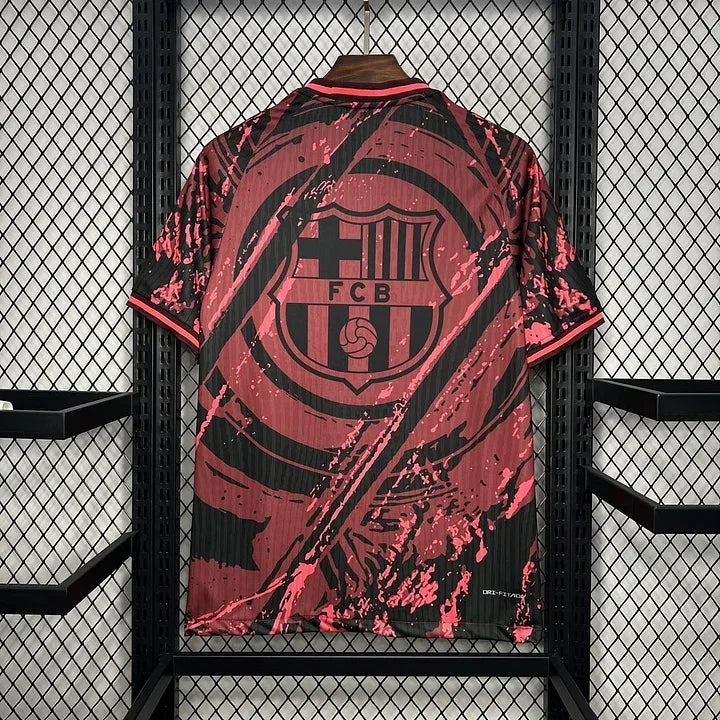Maillot de football FC Barcelone concept 2024-2025, marque Le 12 -ème Maillot, vue de face avec détails du design.