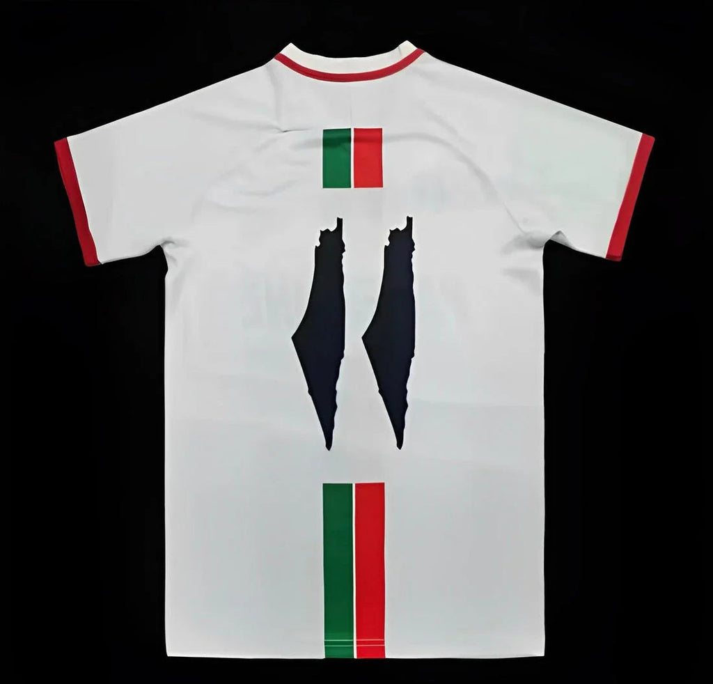 Maillot Palestine édition spéciale blanc 2023-2024 de Le 12, vue de face avec logo et détails du design.
