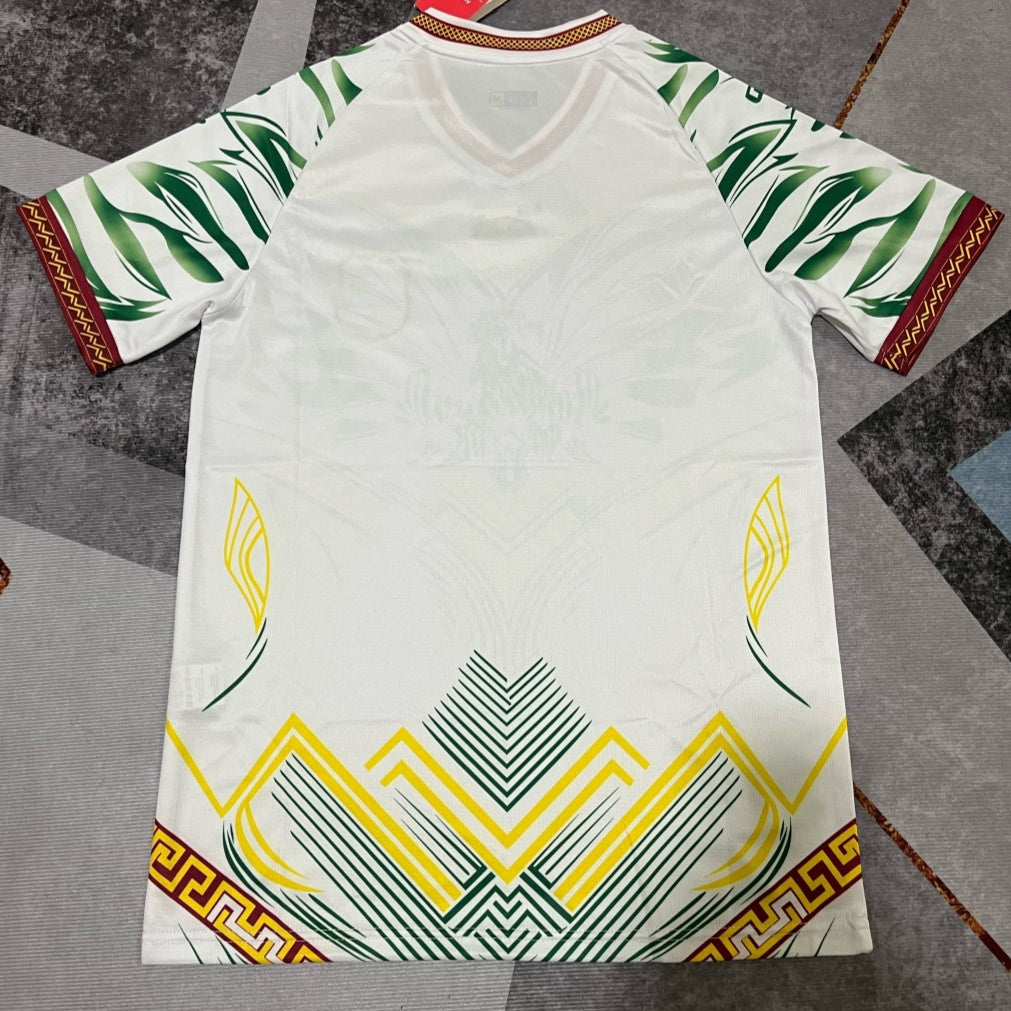 Maillot de football blanc Mali 25/26 Le 12 -ème Maillot, maillot sportif pour jeunes, vue de face avec logo et numérotation.