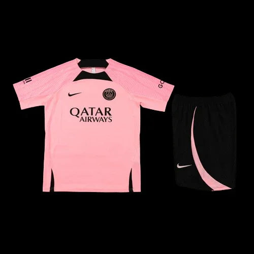 Ensemble PSG de Le 12 -ème Maillot, maillot de football avec logo et détails bleus et rouges, vue de face.