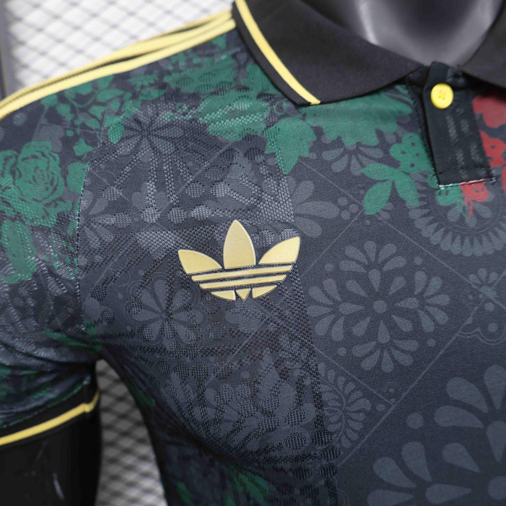 Maillot Mexique concept 2025 de Le 12 -ème Maillot, vue en gros plan, détails du design du maillot de football.