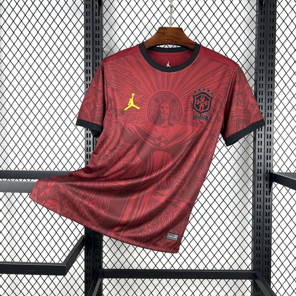 Maillot de football Brésil concept 2025-26 de la marque Le 12, détail du design et des couleurs du maillot officiel.