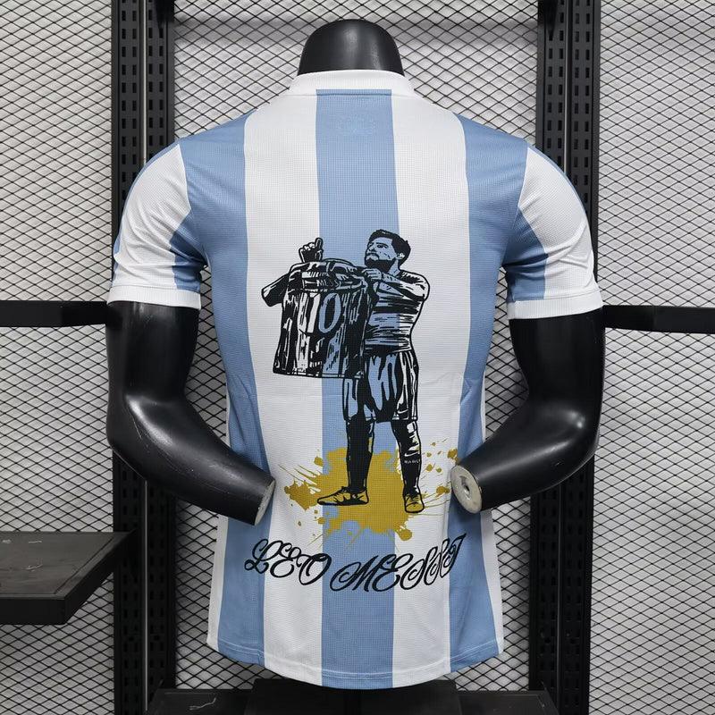 Maillot Argentine de football Le 12 -ème Maillot, concept 2025-26, vue de face avec design bleu et blanc et logo de la sélection.