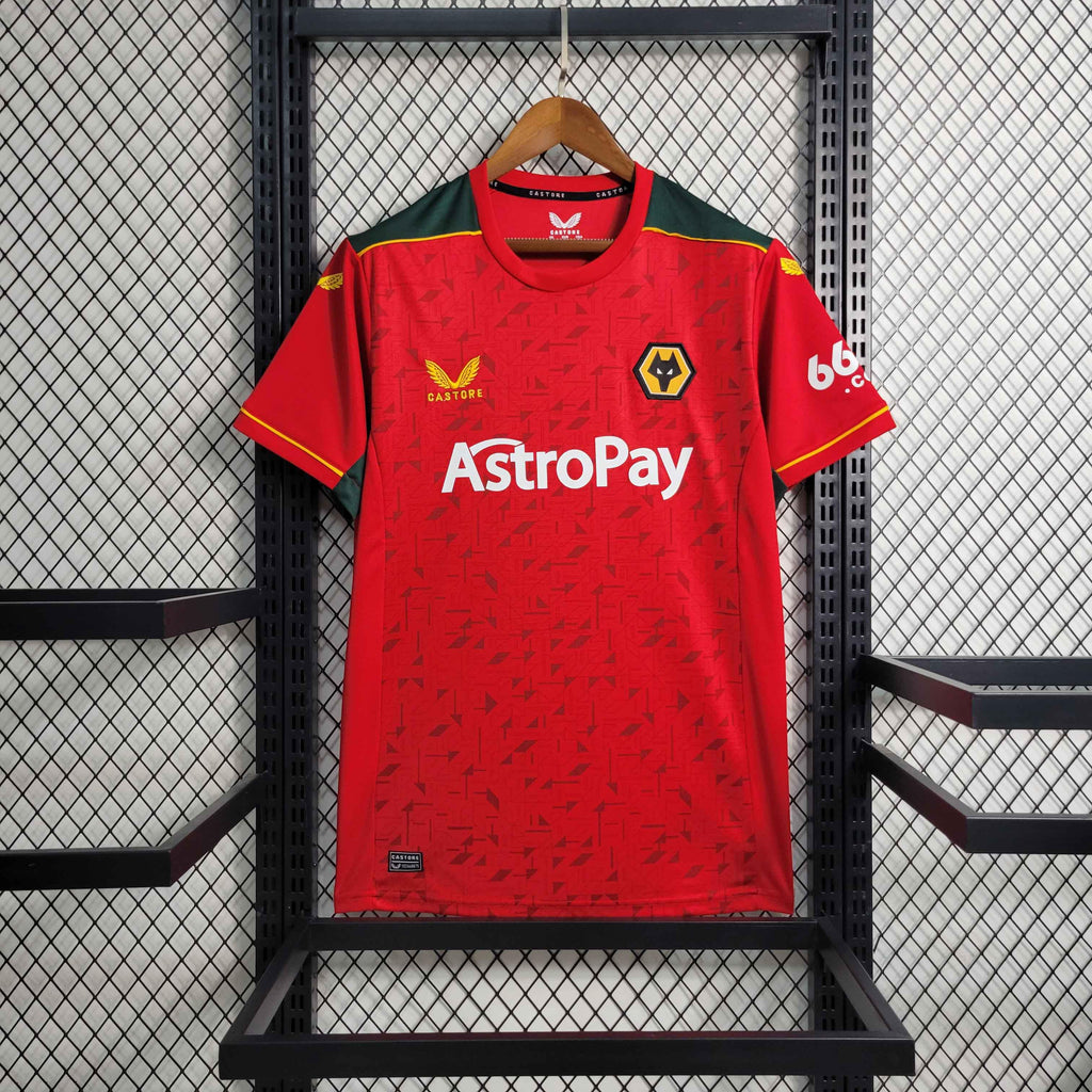 Maillot Wolves 2023-24 Le 12 -ème Maillot, maillot de football avec logo et couleurs officielles des Wolverhampton Wanderers.