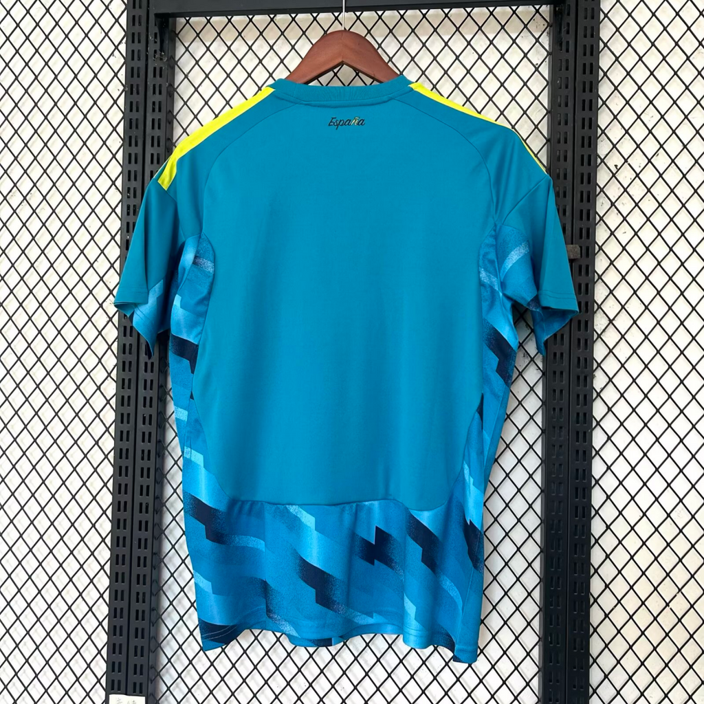 Maillot 25/26 Espagne Green par Le 12 -ème Maillot, maillot de football vert avec détails pour enfants.
