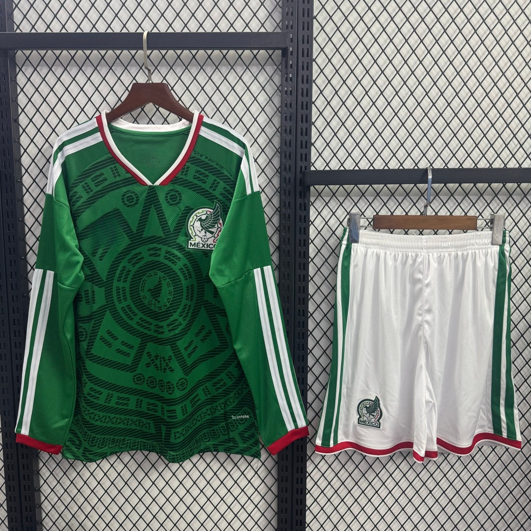 Ensemble domicile homme Mexique 25/26 Le 12 -ème Maillot, maillot à manches longues, logo et couleurs du maillot national.
