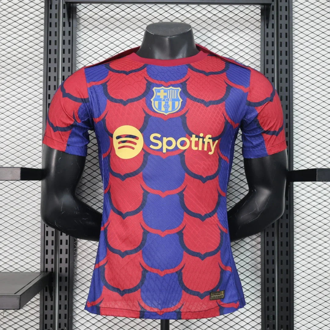 Maillot de football FC Barcelone 2024-2025 Pre-Match Le 12 -ème Maillot, vue de face avec logo et détails du maillot.