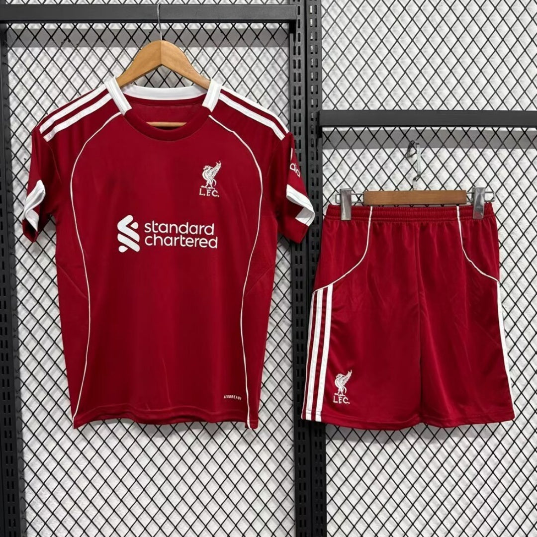 Ensemble de maillot domicile Liverpool 25/26 pour adulte, marque Le 12 -ème Maillot, avec logo et couleurs officielles