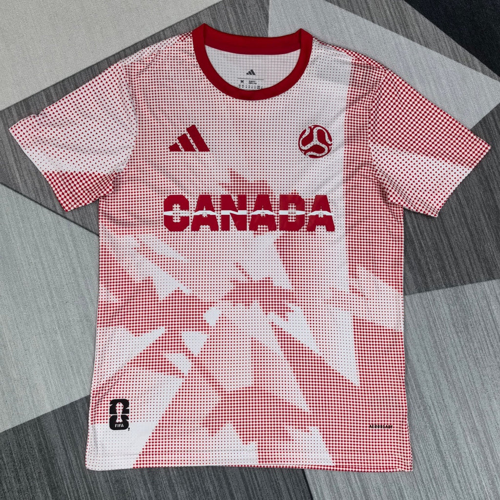 Maillot 25/26 Canada Le 12 -ème Maillot, maillot de sport avec logo canadien, vue frontale, textile en détails.