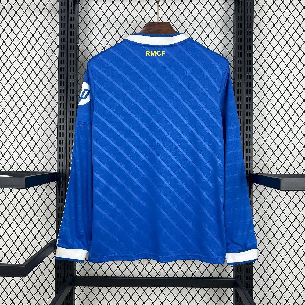 Maillot manches longues du Real Madrid 2025-26, marque Le 12 -ème Maillot, vue de face avec logo et design officiel.