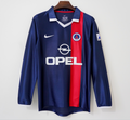 Maillot domicile rétro du PSG 2001-2002 à manches longues, marque Le 12ème Maillot, design classique et emblématique.