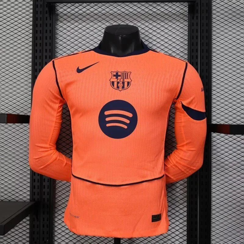 Maillot manches longues FC Barcelone 2025-26 Le 12 -ème Maillot, maillot de football avec logo et design officiel.