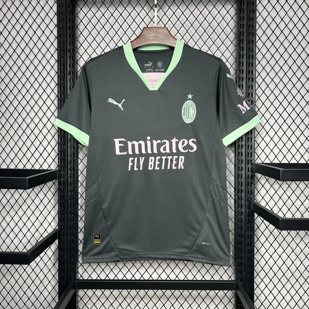 Maillot de football extérieur AC Milan 2024-2025 Le 12-ème Maillot, chemise de sport avec logo et design officiel.