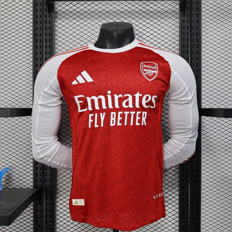 Maillot de football à manches longues Arsenal 2025-26, marque Le 12 -ème Maillot, vue détaillée du devant.