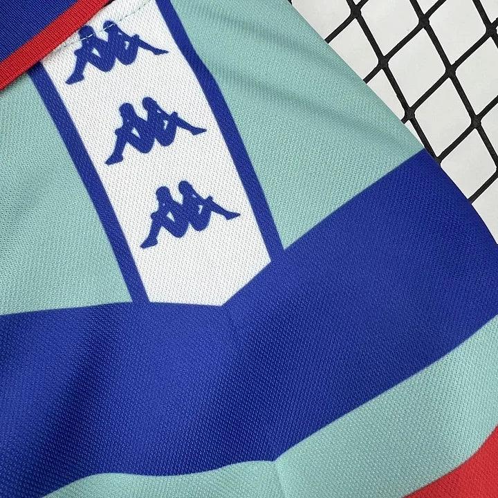 Maillot de football FC Barcelone 1992-1995 rétro, marque Le 12 -ème Maillot, vue de face avec logo et détails du maillot.