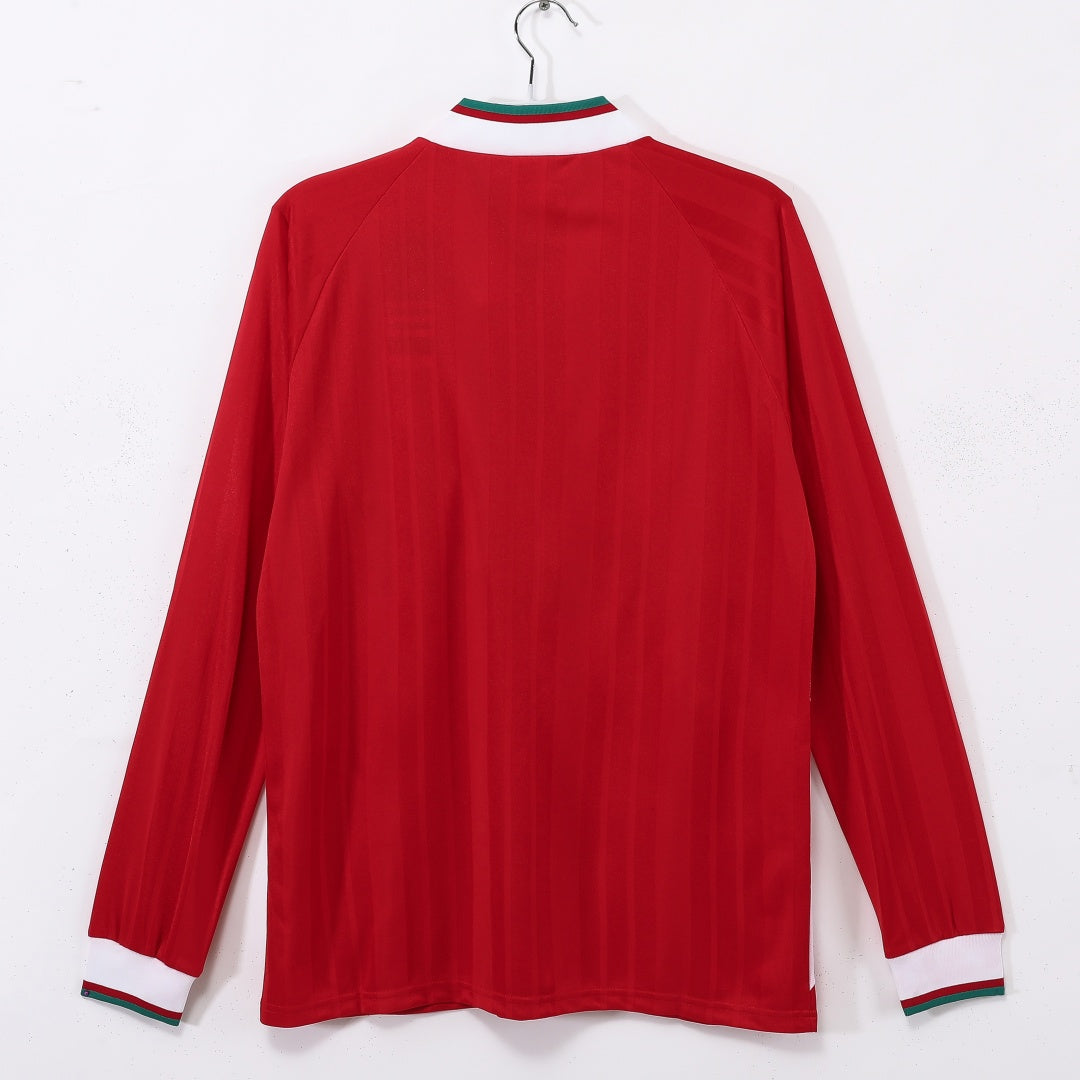 Maillot domicile rétro Liverpool 1993-1995 à manches longues, marque Le 12 -ème Maillot, avec logo et détails historiques.