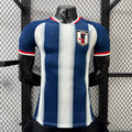 Maillot de football 25/26 japon Le 12 -ème Maillot, modèle spécial joueur, vue de face avec logo et détails en bleu et blanc