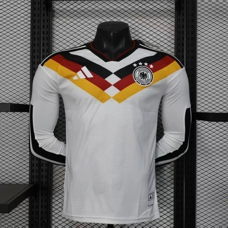 Maillot Allemagne manches longues Coupe du monde 2026 Le 12 -ème Maillot, maillot de football avec logo national en image.