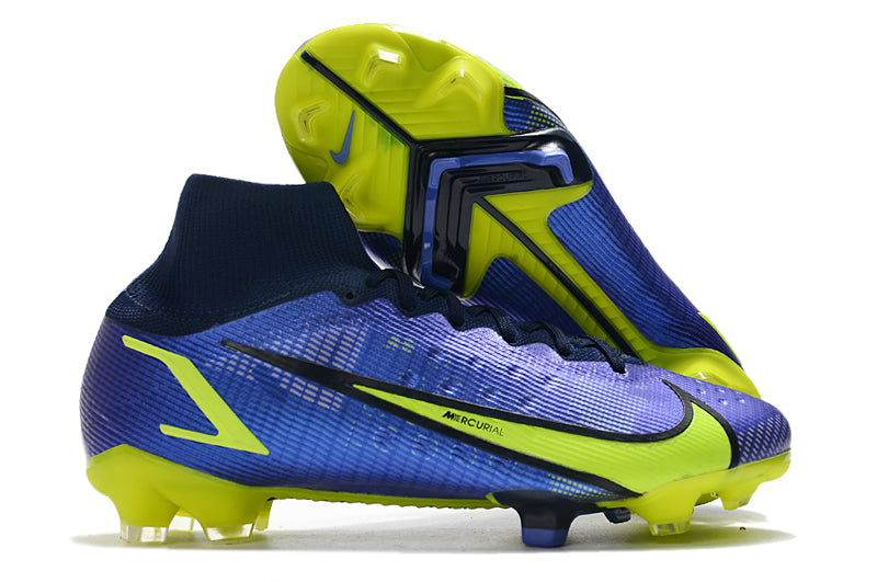 Crampons Mercurial Superfly IX Elite de Le 12 -ème Maillot, vue des pointes en acier pour football, fixation solide et design performant