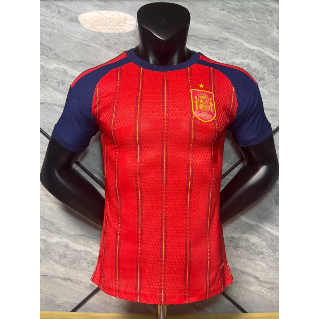 Maillot domicile Espagne 25/26 Le 12 -ème Maillot, maillot de football avec logo officiel, couleurs rouge et jaune de l'équipe nationale.