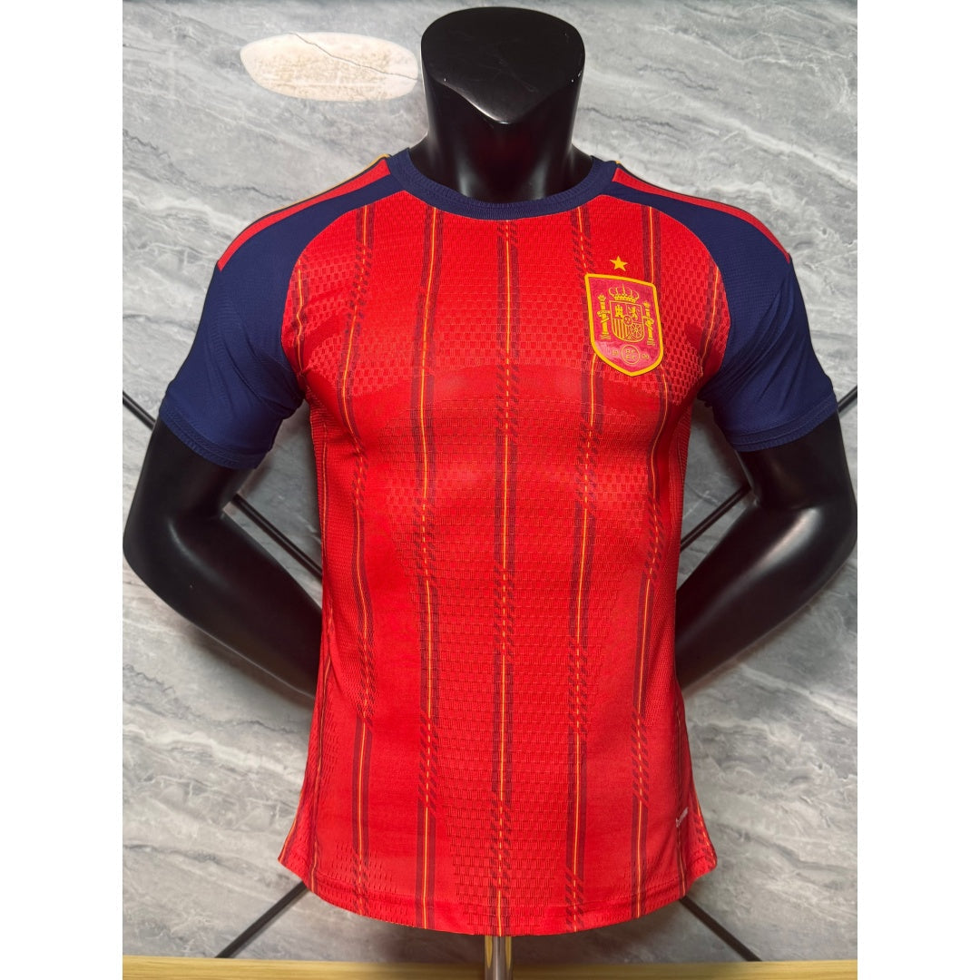 Maillot domicile Espagne 25/26 Le 12 -ème Maillot, maillot de football avec logo officiel, couleurs rouge et jaune de l'équipe nationale.