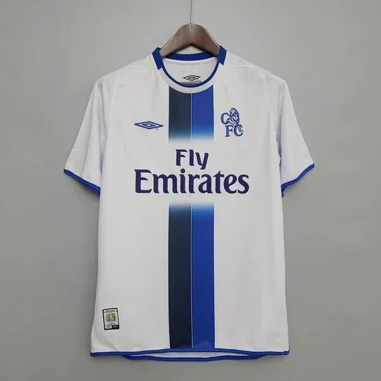Maillot Chelsea rétro 2003/2005, maillot de football Le 12-ème Maillot, vue de face avec logo et détails de l'équipe.