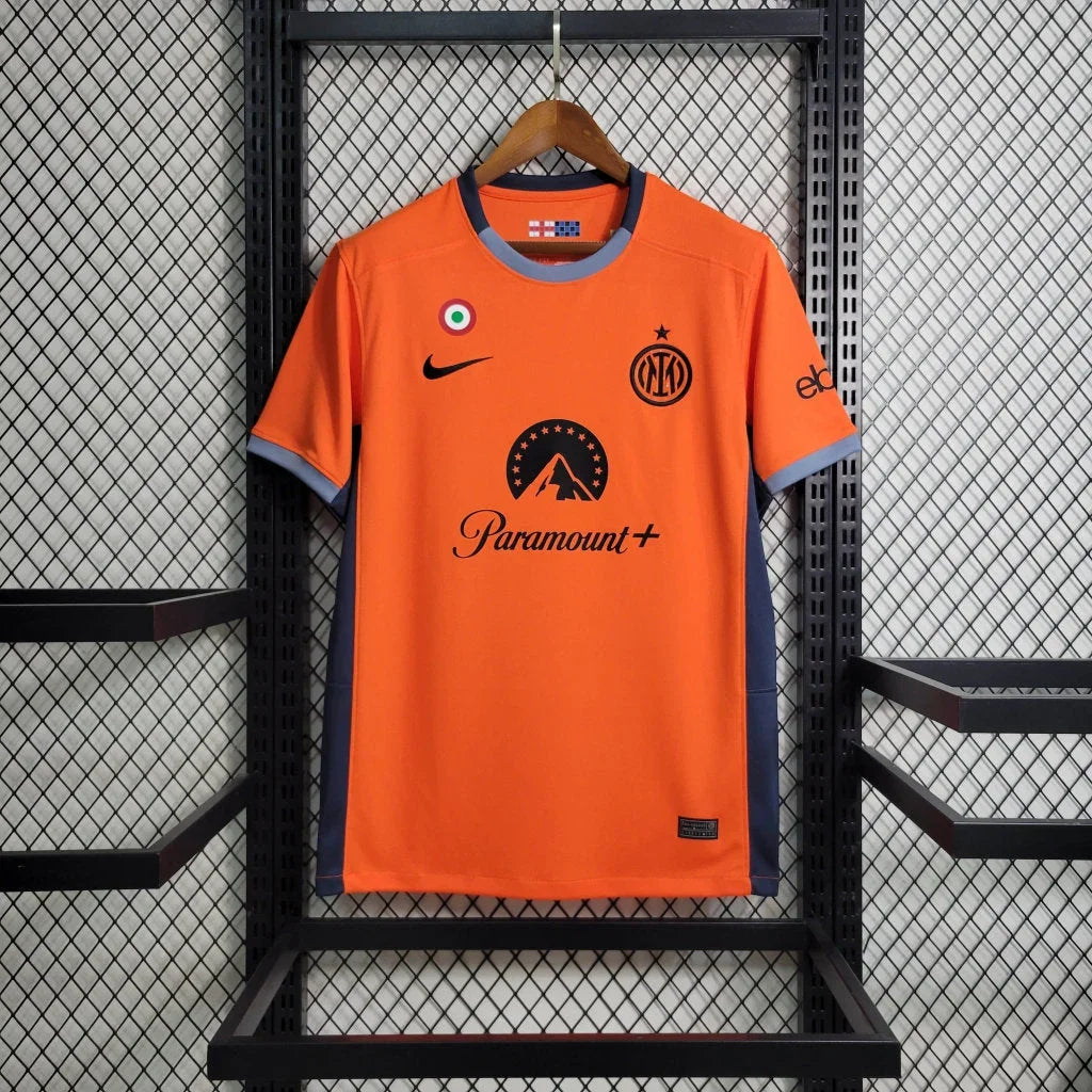 Maillot de football Inter Milan 2023-2024, troisième maillot orange de la saison, fabriqué par Le 12 -ème Maillot.
