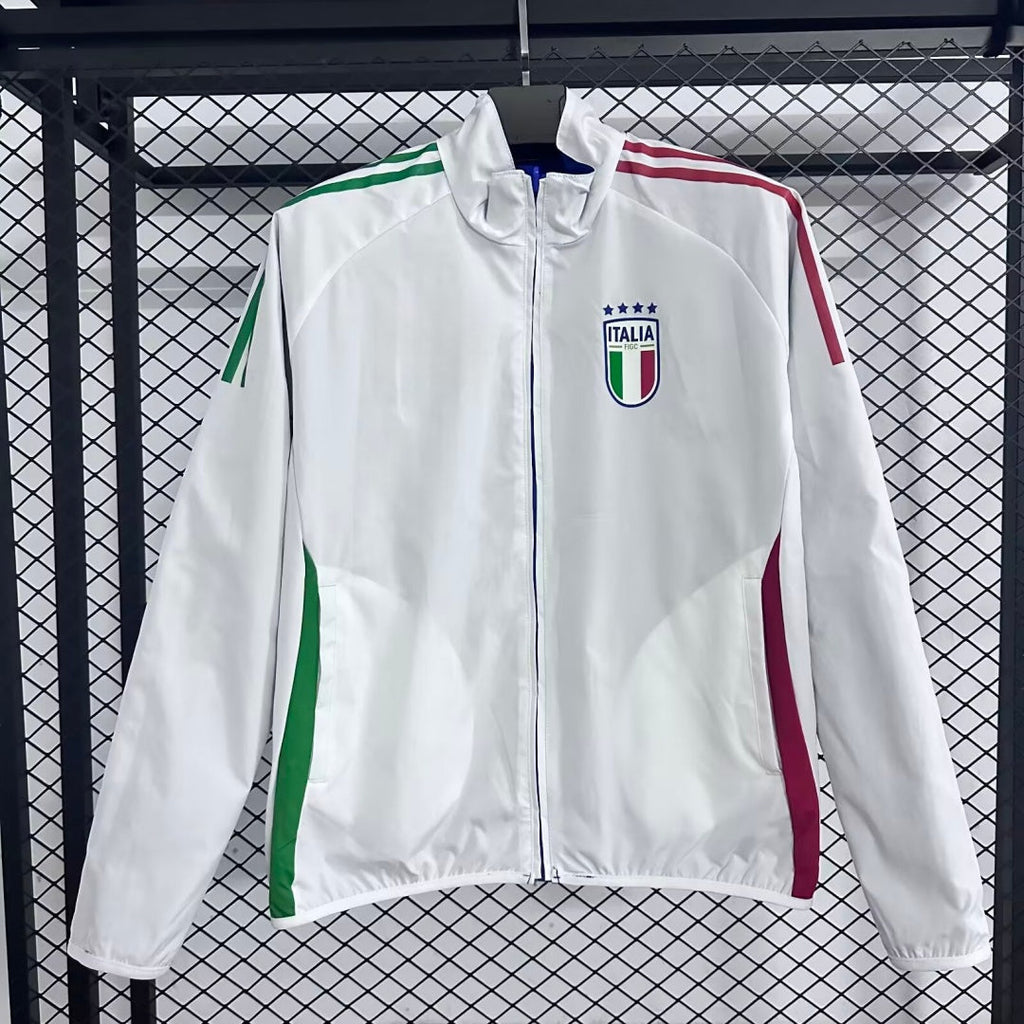 Veste coupe-vent réversible Le 12 -ème Maillot pour homme, design italien, tissu léger et résistant, portée en extérieur.