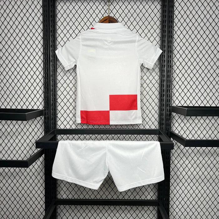 Maillot enfant Croatie domicile 2024/2025 Le 12 -ème Maillot, maillot de football junior avec logo national et détails rouges et blancs
