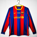 Maillot domicile rétro du FC Barcelone 2010-2011 à manches longues, fabriqué par Le 12 -ème Maillot, vue de face.