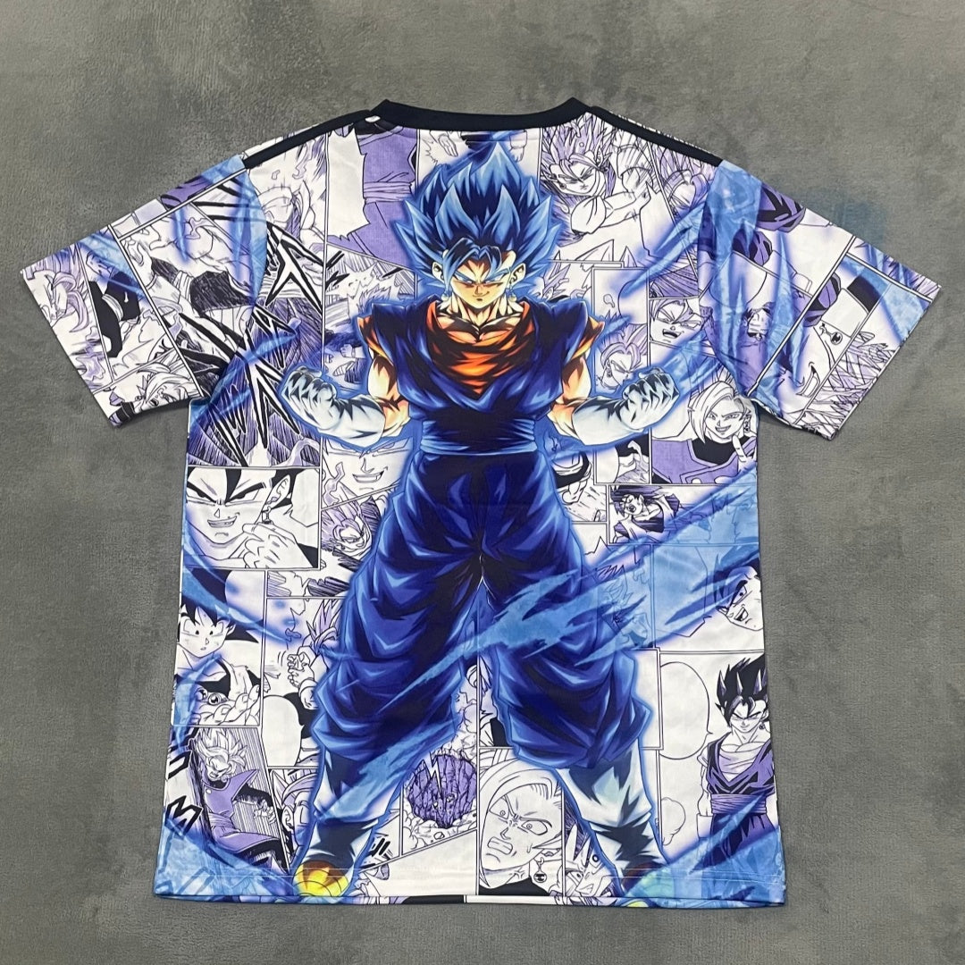 Maillot de football Le 12-ème Maillot Japon anime bleu pour enfants 25/26, vue front avec détails du design.