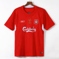 Maillot domicile rétro Liverpool 2004-2005 Le 12ème Maillot, maillot de football aux couleurs rouges et logo du club visible.