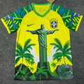 Maillot de football Brésil 25/26 vert et noir, modèle spécial de la marque Le 12 -ème Maillot, vue frontale.