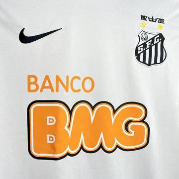 Maillot de football Santos 2012/13 à manches longues, modèle de la marque Le 12 -ème Maillot, vue frontale.