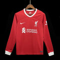 Maillot Liverpool 2023-2024 manches longues Le 12 -ème Maillot, maillot de football avec logo et détails de l'équipe Liverpool.