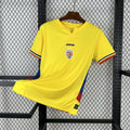 Maillot Romanie 2025 de Le 12 -ème Maillot, vue front avec design moderne et couleurs vives, porté par un mannequin.